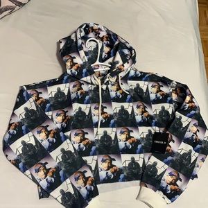 Forever 21 Tupac print cropped hoodie